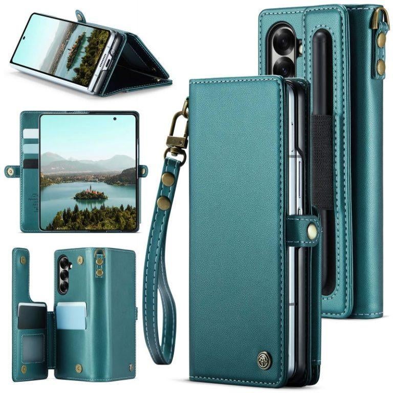 C22 Luxe Wallet Case voor Z fold 7 _ Groen, Verzenden, Nieuw, Overige modellen, Hoesje of Tasje