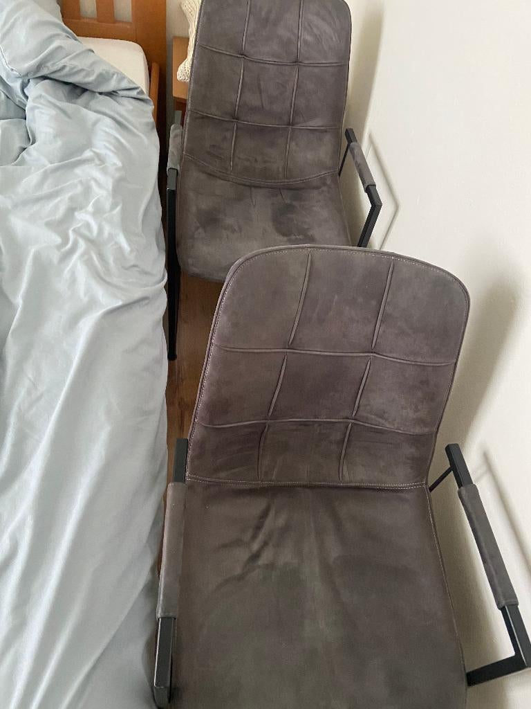 6 stoelen voor eettafel, Ophalen, Gebruikt, Grijs, Vijf, Zes of meer stoelen