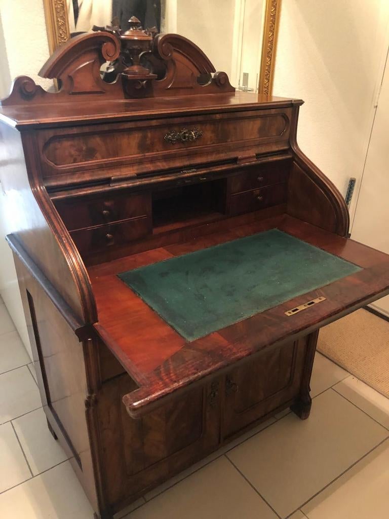 Antieke secretaire / bureaukast – massief hout, Ophalen, Gebruikt