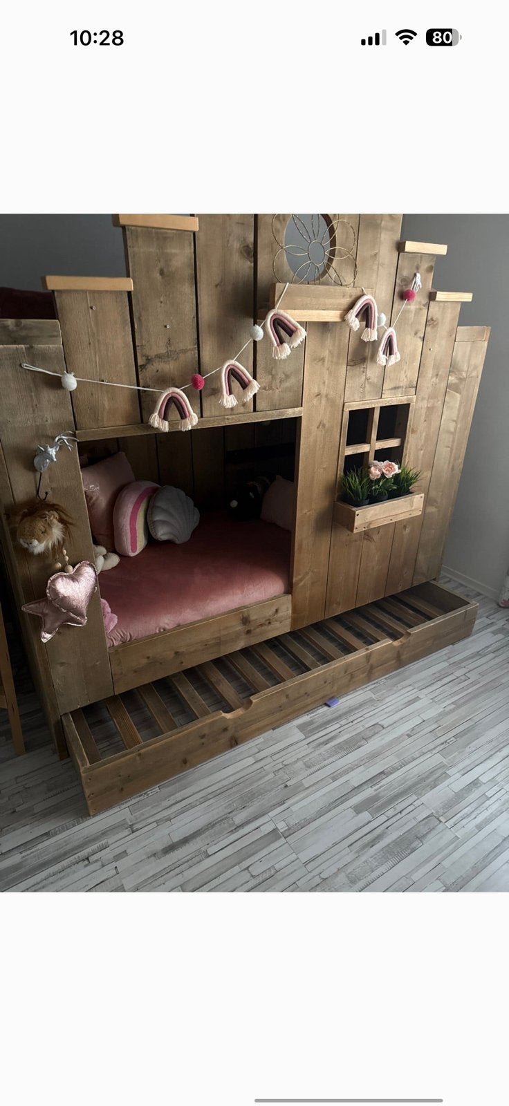 Stapelbed huisje, Ophalen of Verzenden, Zo goed als nieuw, Stapelbed