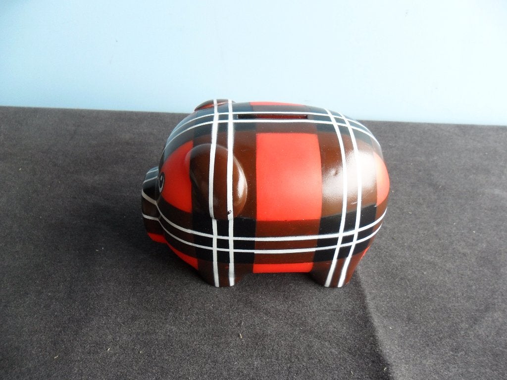 Design Room Posh Pigs Bank Plaid Spaarvarken, Ophalen of Verzenden, Zo goed als nieuw, Kunststof, Dier