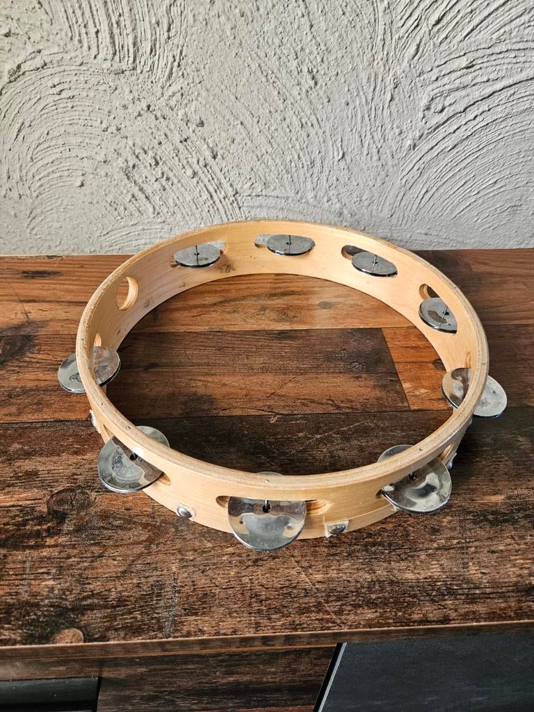 Houten Tamboerijn met metalen jingles, Ophalen of Verzenden, Overige soorten