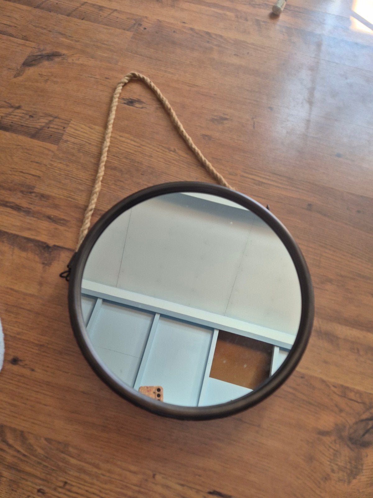 Ronde spiegel met touw - Decoratieve wandspiegel, Ophalen of Verzenden
