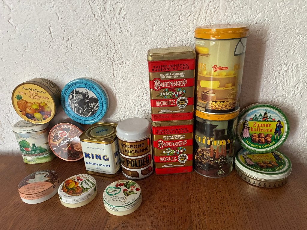 Vintage blikken snoep zuurtjes, Verzamelen, Blikken, Ophalen of Verzenden, Gebruikt, Overige