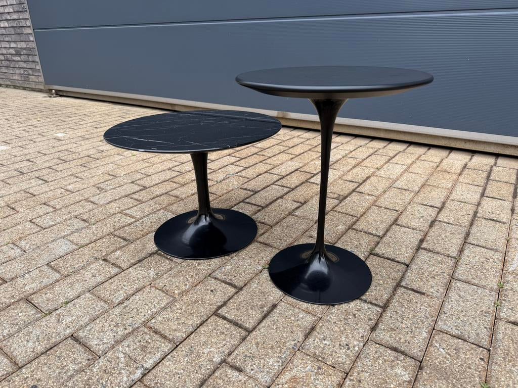 2x Knoll Tulip Eero Saarinen bijzettafelt 51cm Nero Marquina, Huis en Inrichting, Tafels | Bijzettafels, Ophalen of Verzenden