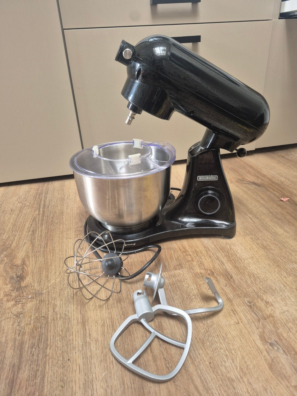 Bourgini Keukenmachine - Zwart met RVS kom, Witgoed en Apparatuur, Keukenmixers, Ophalen, Gebruikt, Vaatwasserbestendig, 3 snelheden of meer