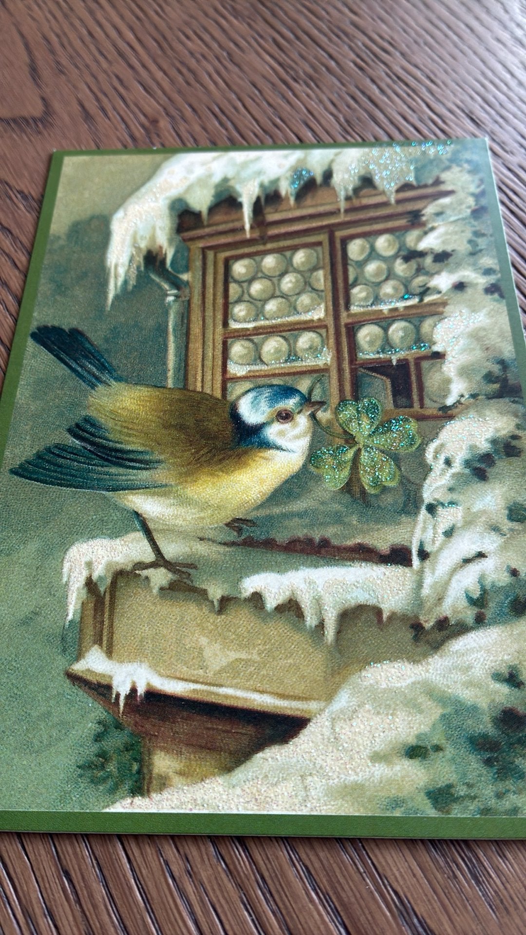 Vogel met klaver en varken met klaver, glitter., Ophalen of Verzenden