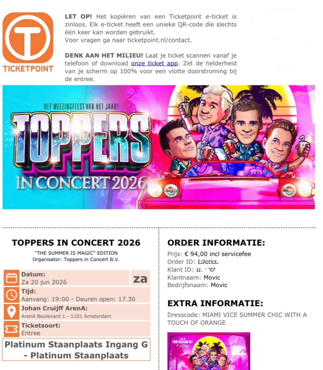 2 Toppers 2026 tickets Jogan Cruijff Arena 20 juni, Tickets en Kaartjes, Concerten | Dance, Twee personen, Juni