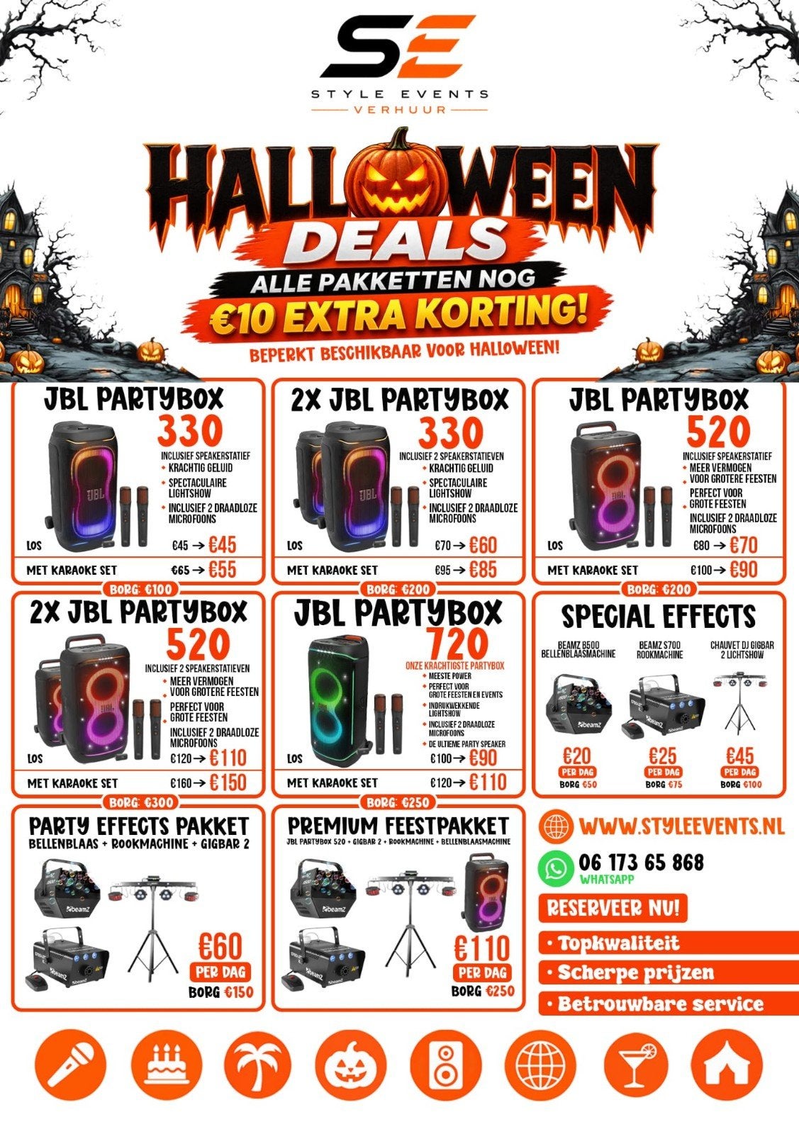 JBL PartyBox Verhuur 330 / 520 / 720 + Karaoke, Ophalen of Verzenden, Nieuw, JBL