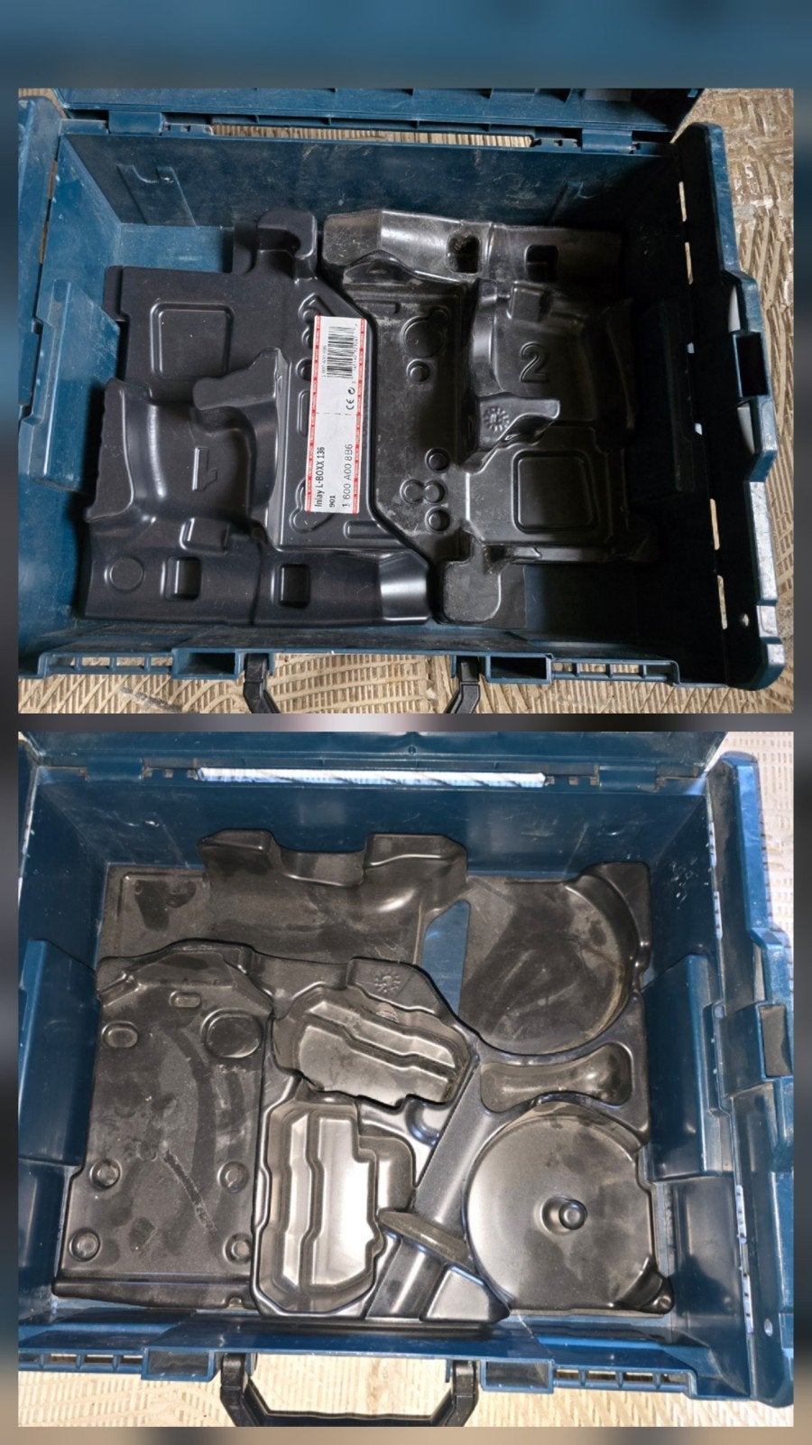 Bosch L-BOXX 136 Inlays voor accuboor (2x) + haakse slijper, Ophalen of Verzenden, Gereedschapsopslag, Bosch
