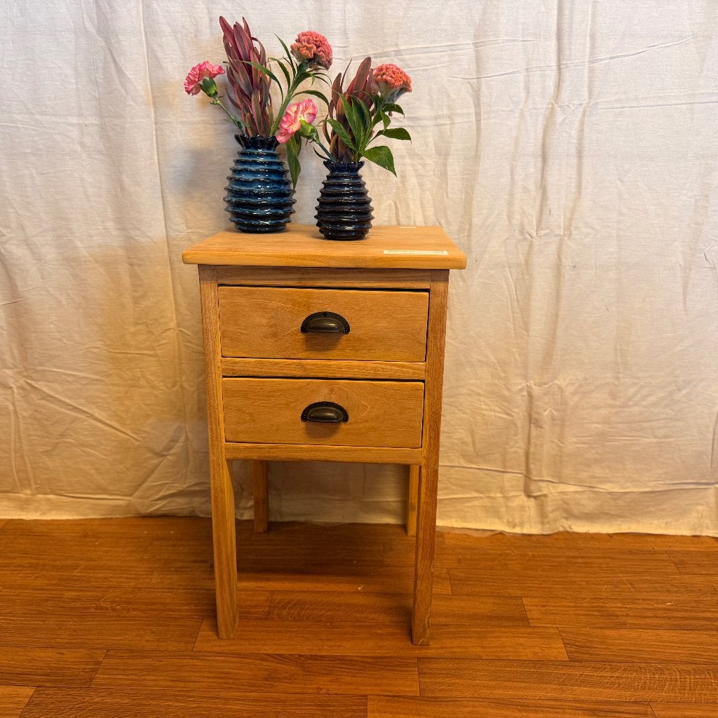 houten ladekast - massief teak - 2 lades - Gratis bezorgd, TTM Wonen, Meubels – (Perzische) Tapijten en Woonaccessoires, Minder dan 50 cm