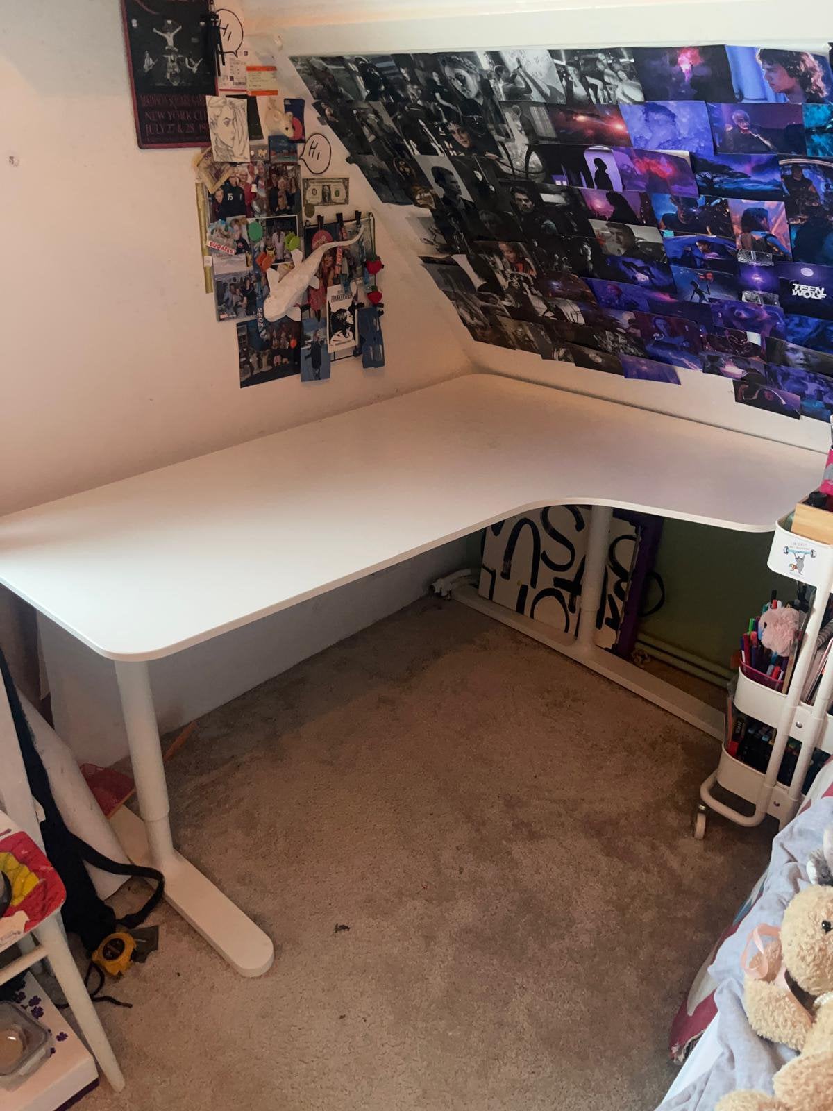 Ikea bureau Bekant, Ophalen, In hoogte verstelbaar, Gebruikt