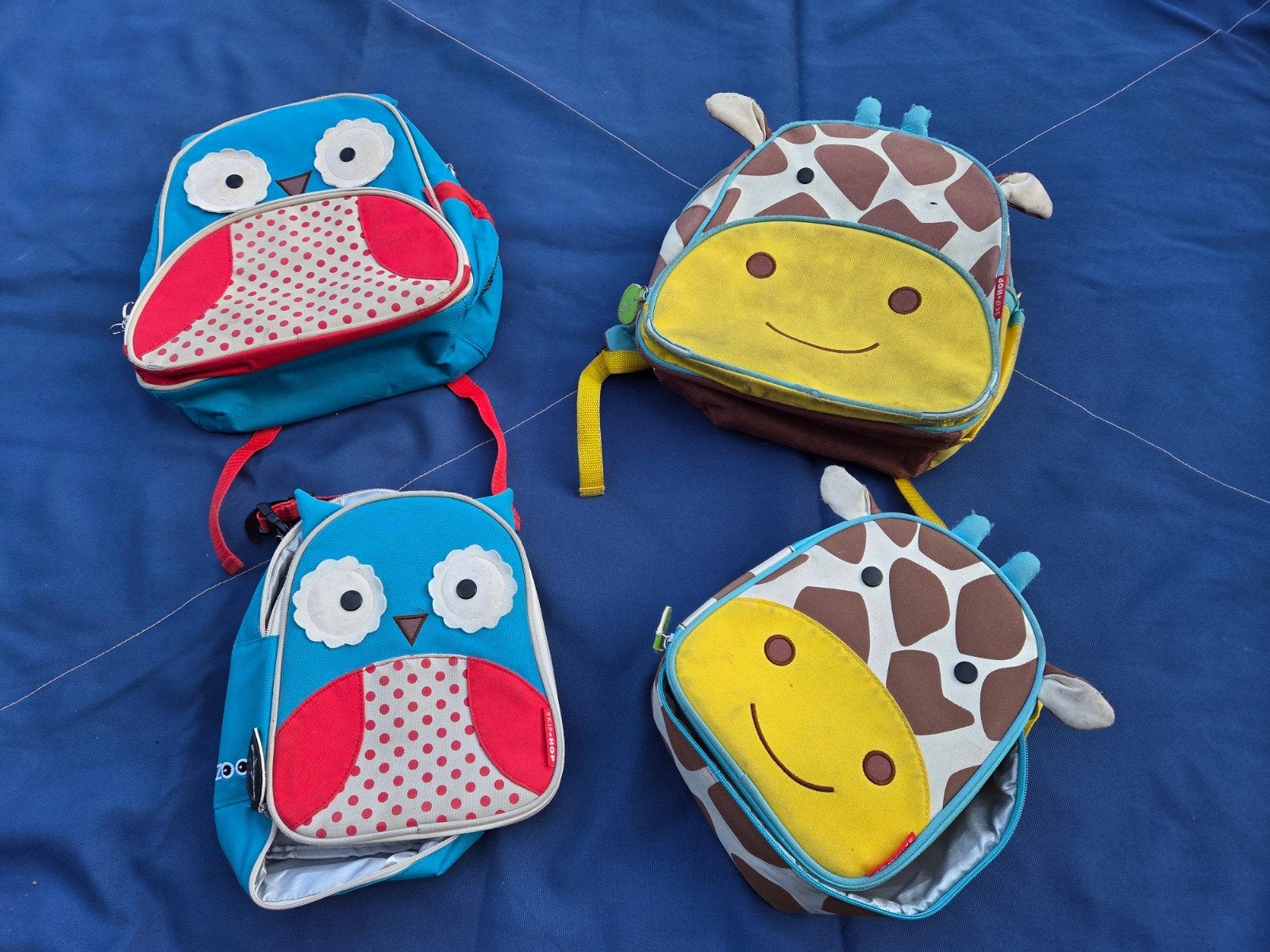 Skip Hop rugzakken en lunchtassen uil en giraffe, Ophalen of Verzenden, Gebruikt