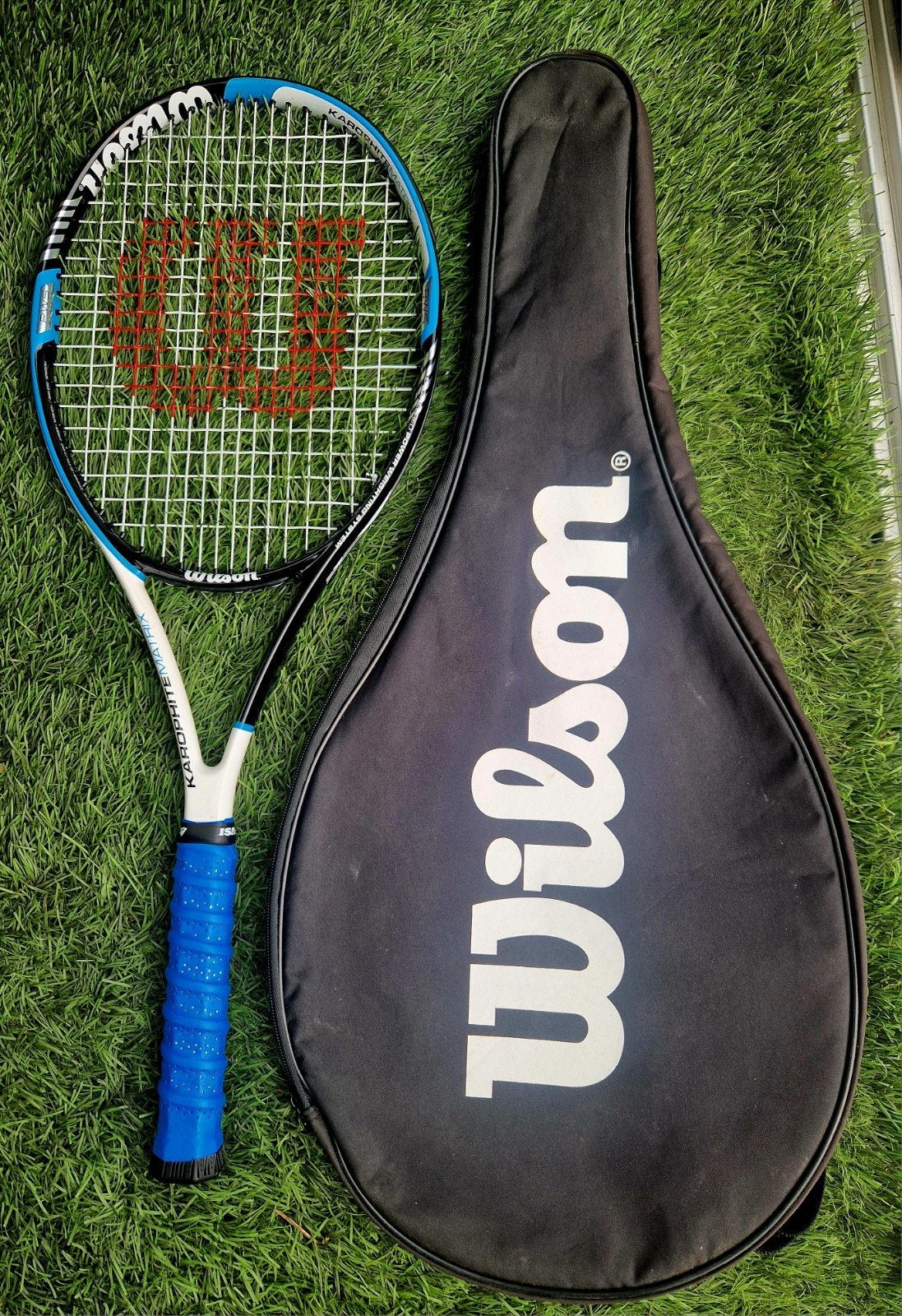 Wilson Karophite Matrix Tennisracket met hoes, Gebruikt, Ophalen of Verzenden, Wilson, Racket