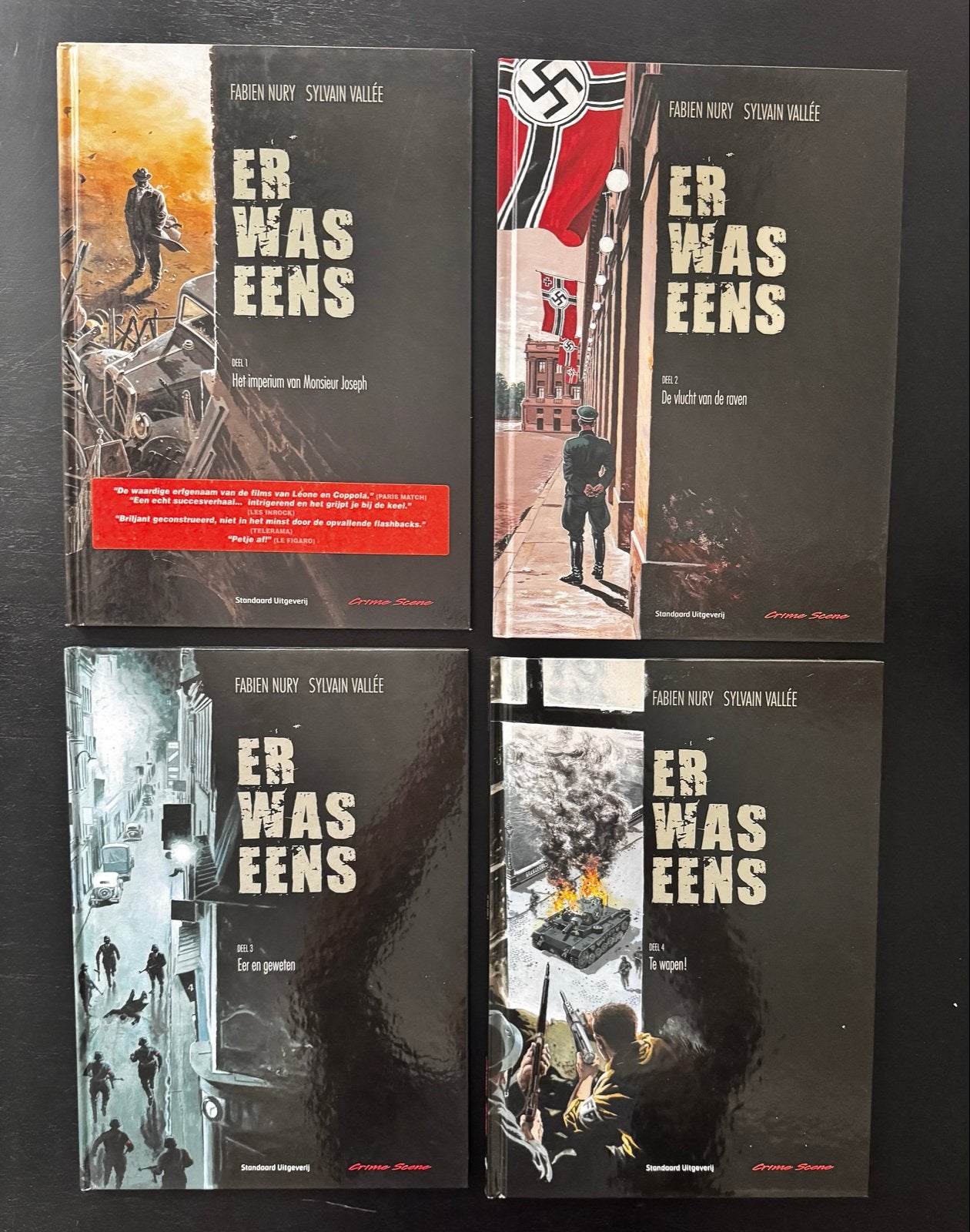 Er was eens… deel 1 t/m 4 – historische stripreeks WO2, Complete serie of reeks, Ophalen of Verzenden, Zo goed als nieuw