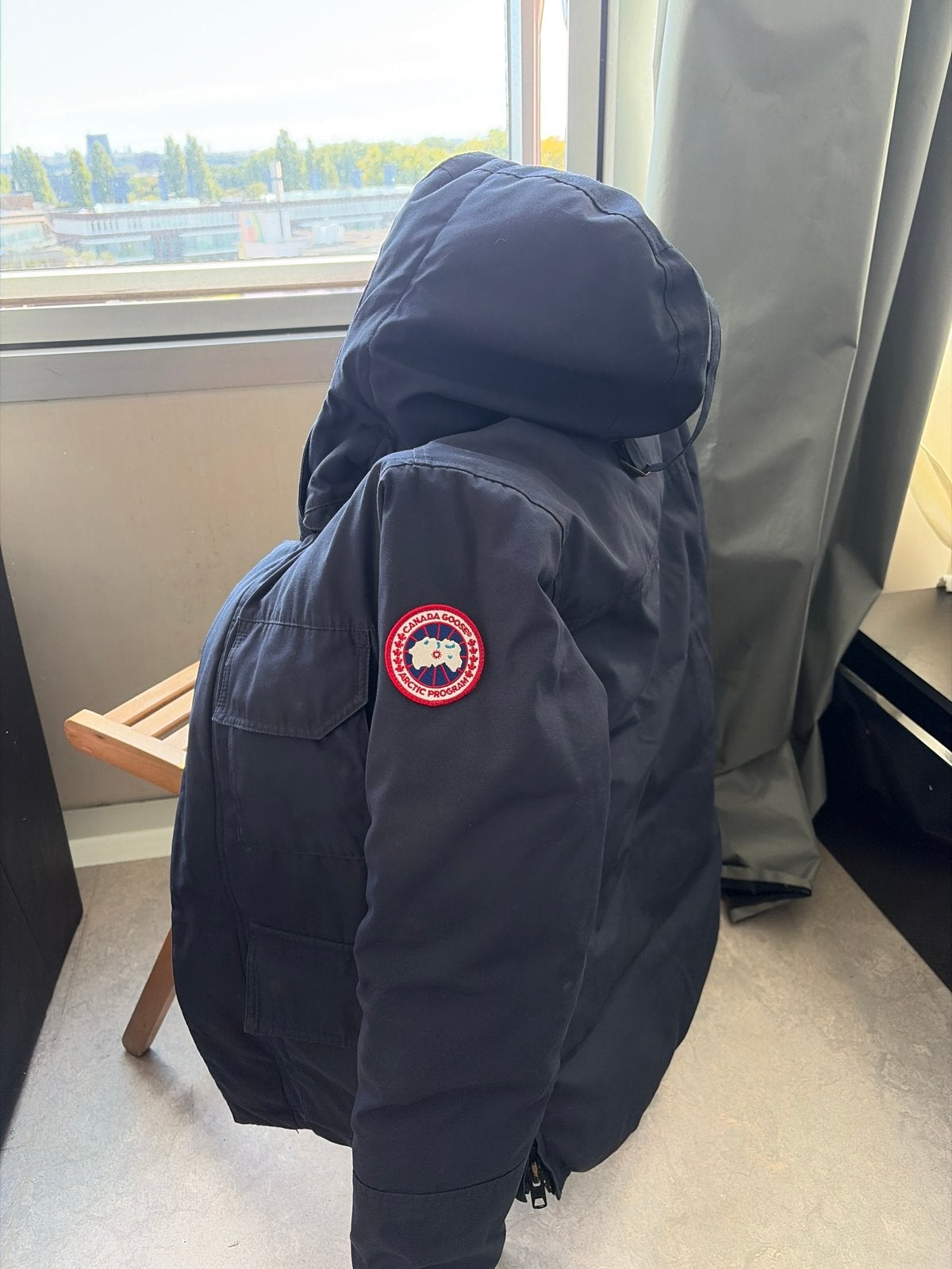 Canada Goose Expedition Parka - Maat S/P - Donkerblauw, Verzenden, Zo goed als nieuw, Maat 46 (S) of kleiner, Blauw