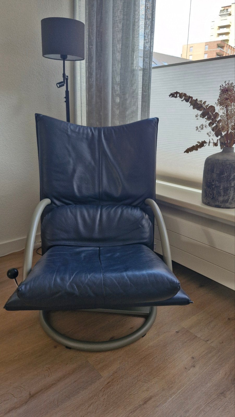 ROLF BENZ Torino BMP vintage draaibare leren lounge fauteuil, Huis en Inrichting, Fauteuils, Ophalen, Gebruikt, 50 tot 75 cm, Leer