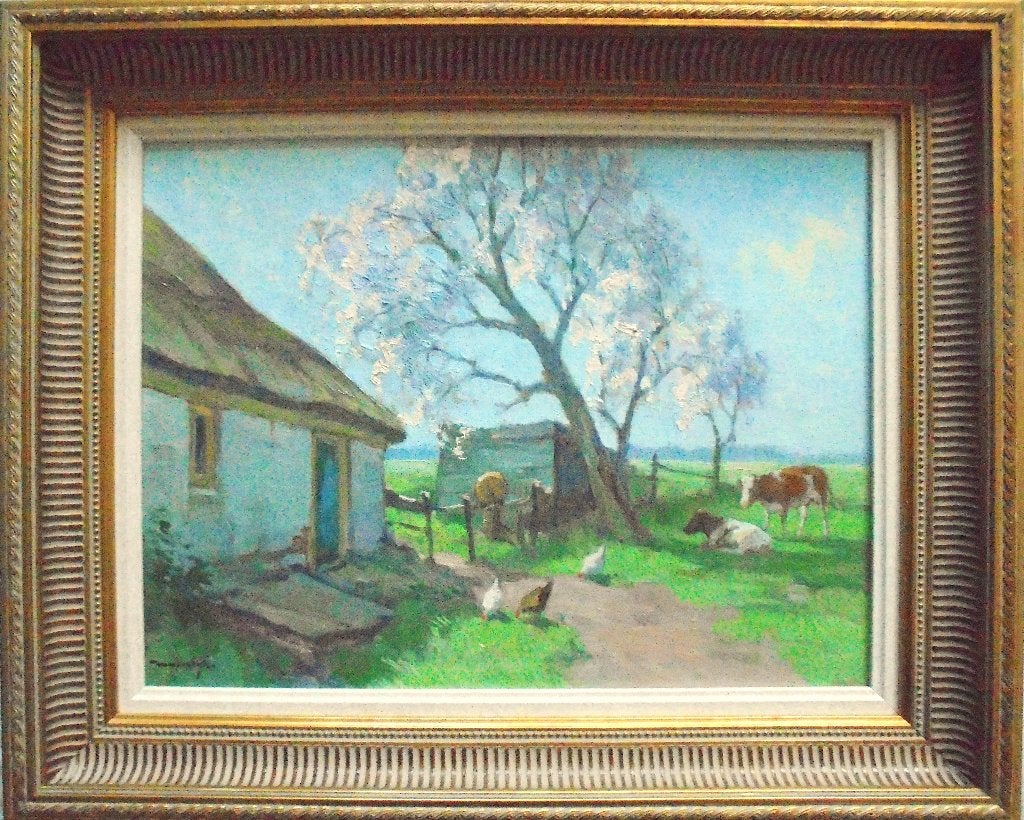 Willem Noordijk.1887-1970.Boerderij in Eemnes.Pendant.No2!, Antiek en Kunst, Ophalen
