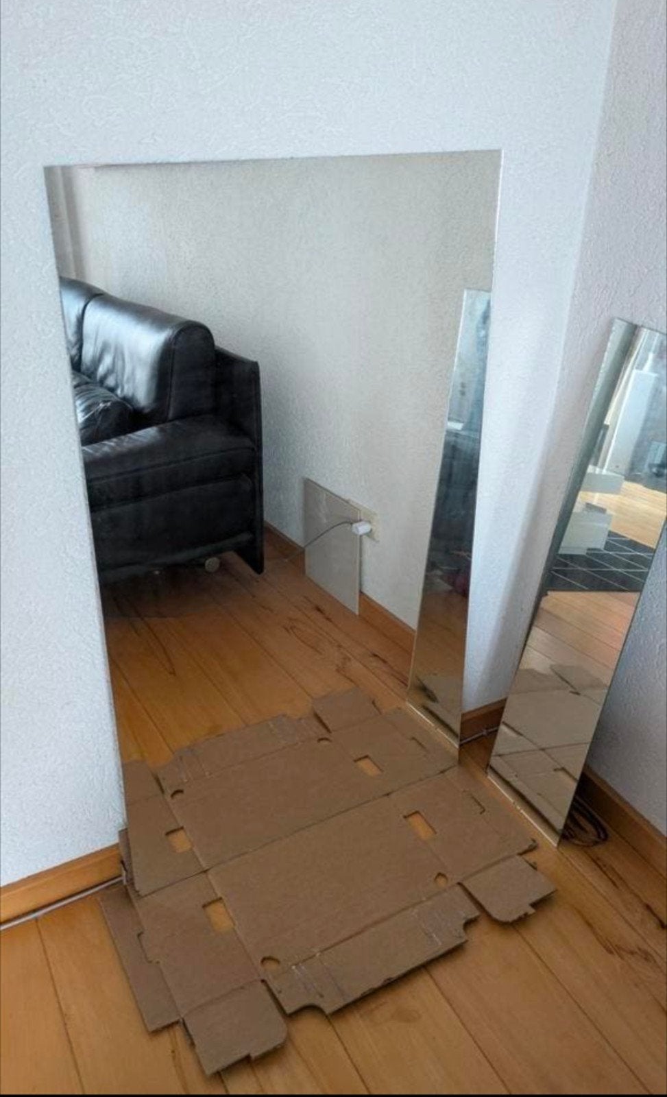 rechthoekige spiegel, Huis en Inrichting, Woonaccessoires | Spiegels, Ophalen, Gebruikt, Minder dan 100 cm, Rechthoekig