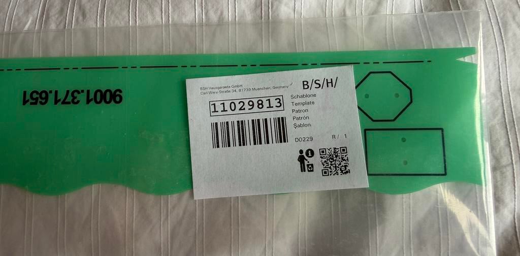 sjabloon vaatwasser  45cm Bosch Siemens Varioscharnier, Witgoed en Apparatuur, Onderdelen en Toebehoren, Ophalen of Verzenden