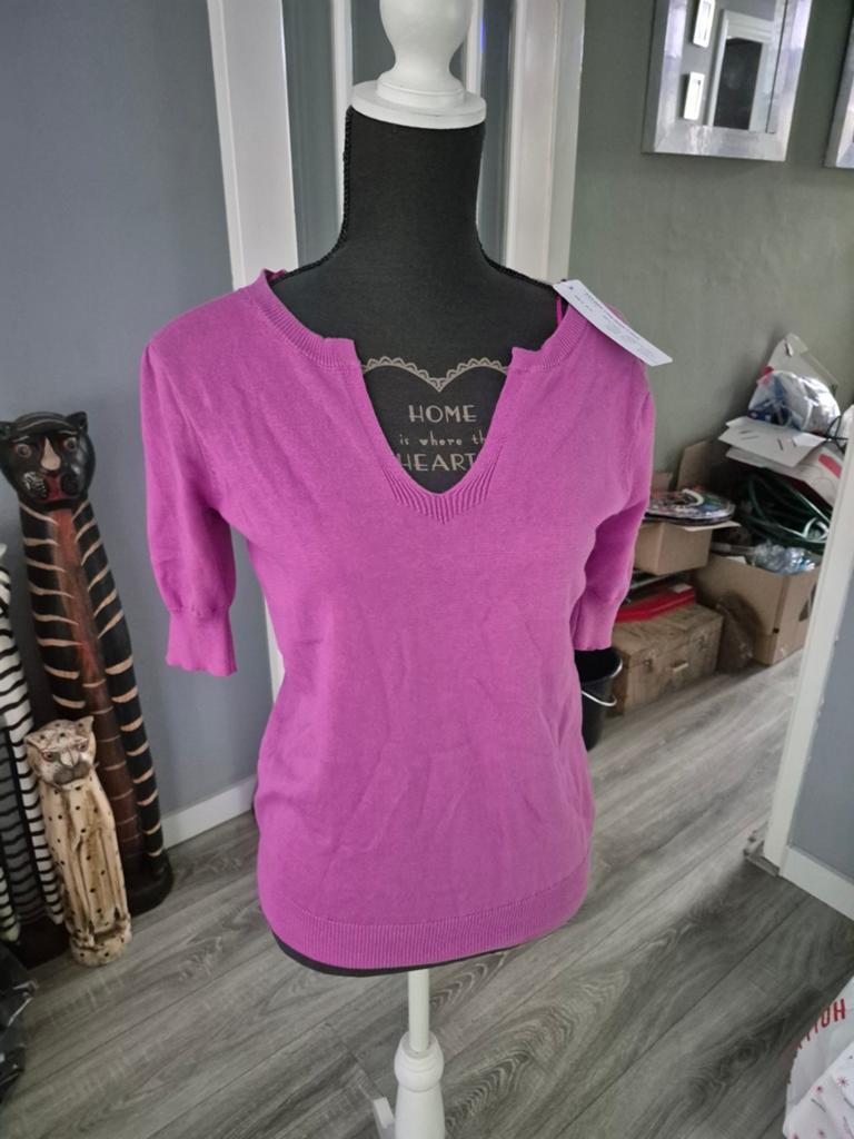 Nieuwe Stevie V-hals sweater 3/4 mouw - Maat S, Kleding | Dames, Truien en Vesten, Paars, Nieuw, Ophalen of Verzenden, Maat 36 (S)