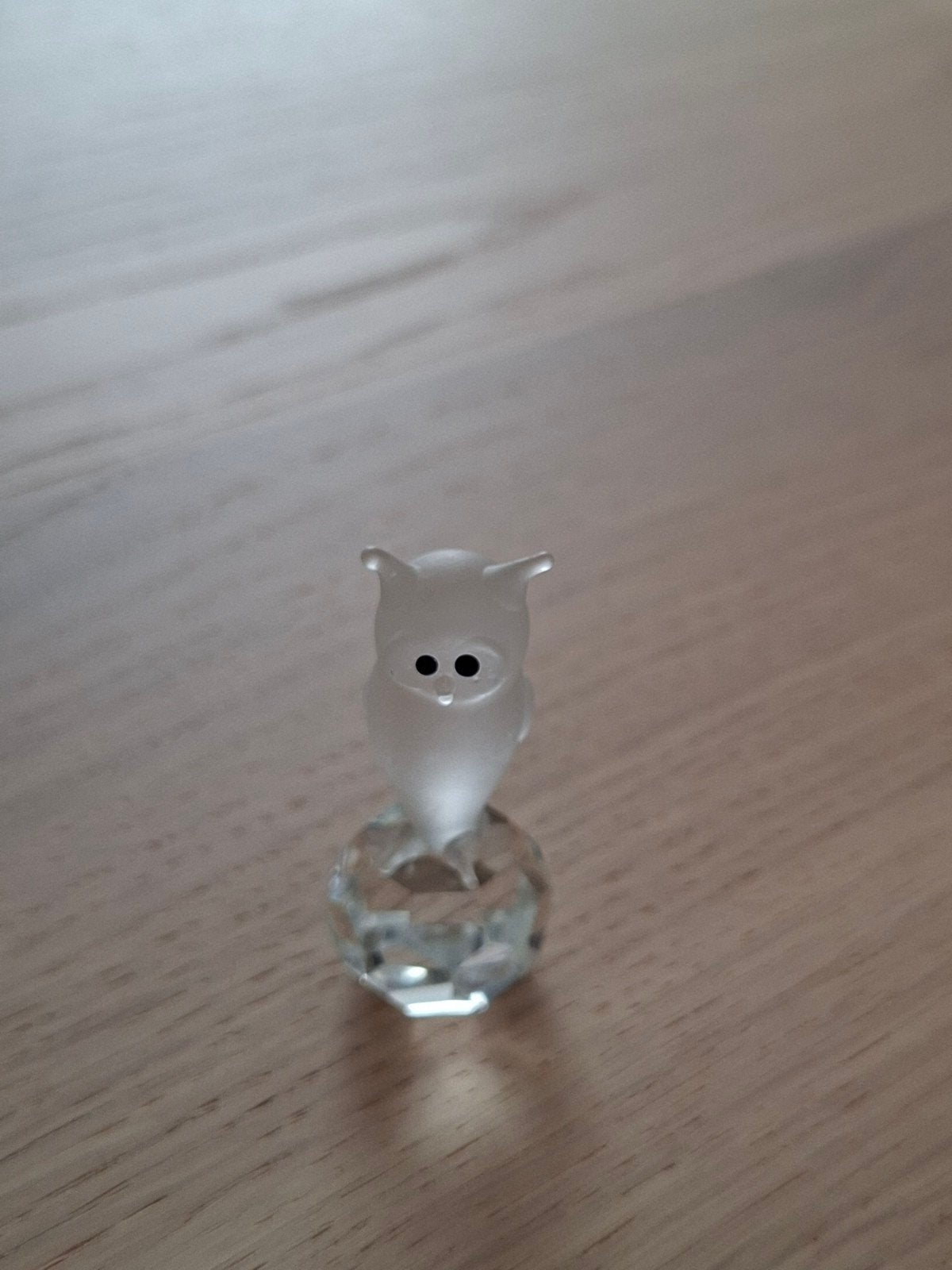 Klein formaat glazen uil decoratie, Ophalen of Verzenden, Gebruikt, Wit, Glas