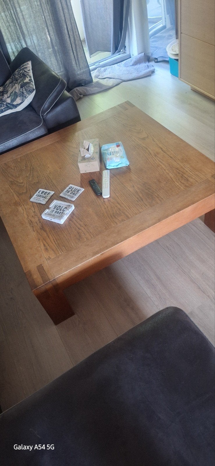 Salontafel en eettafel set van massief hout, Huis en Inrichting, Tafels | Salontafels, Ophalen