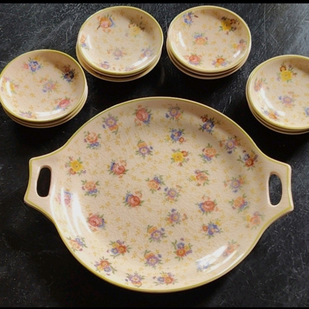 Antieke 13-delige petitfourset – Plazuid Gouda – ca. 1930, Antiek en Kunst, Ophalen of Verzenden