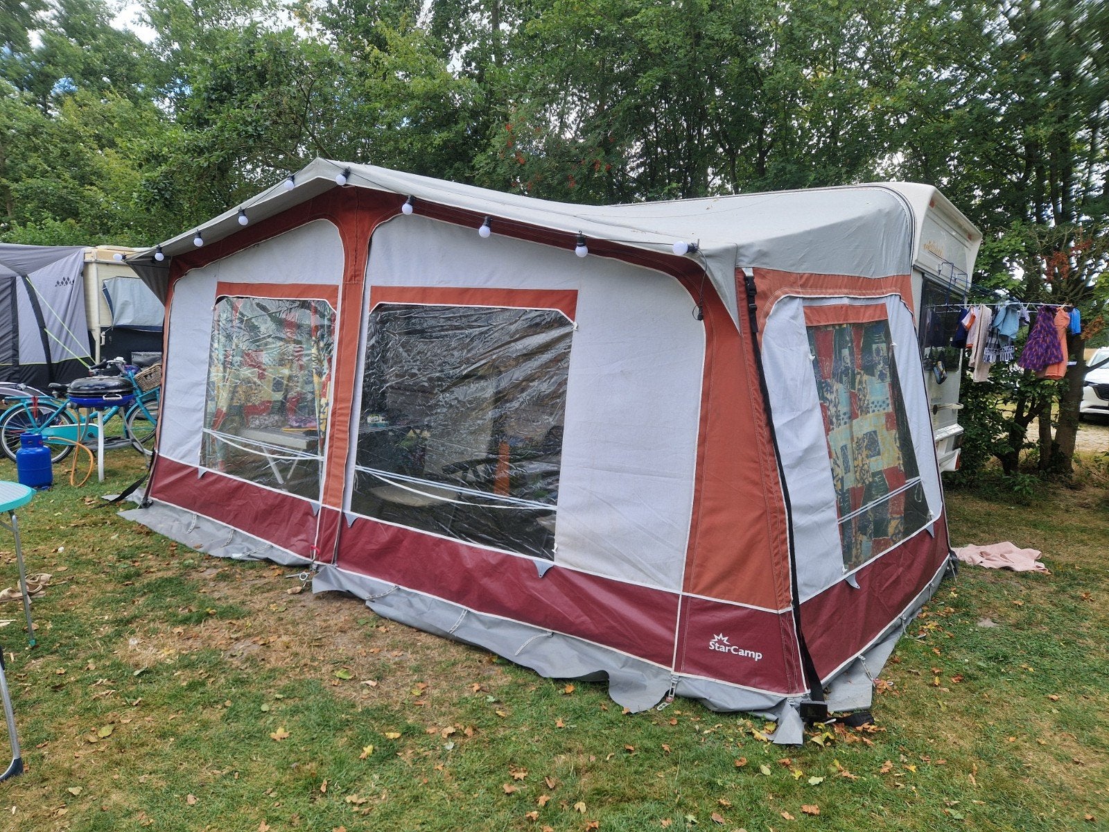 Starcamp Voortent Maat 11 (900-925cm) met uitbouw, Ophalen, Gebruikt, Starcamp