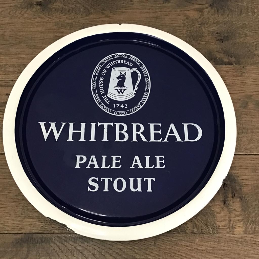 Emaille dienblad Whitbread Pale Ale Stout., Ophalen of Verzenden, Gebruikt, Reclamebord, Plaat of Schild, Overige merken