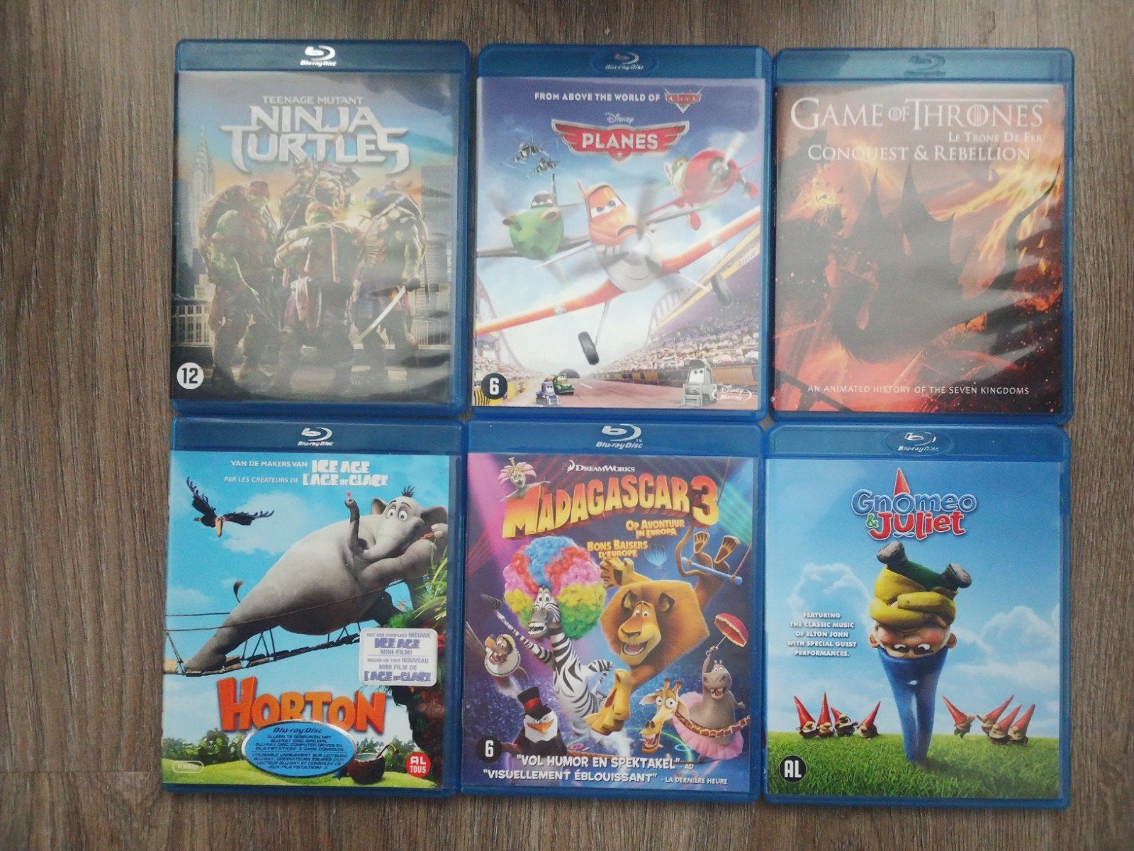 Blu-ray films: Planes, Madagascar 3, Horton, Ninja Turtles, Cd's en Dvd's, Blu-ray, Ophalen of Verzenden, Gebruikt, Tekenfilms en Animatie