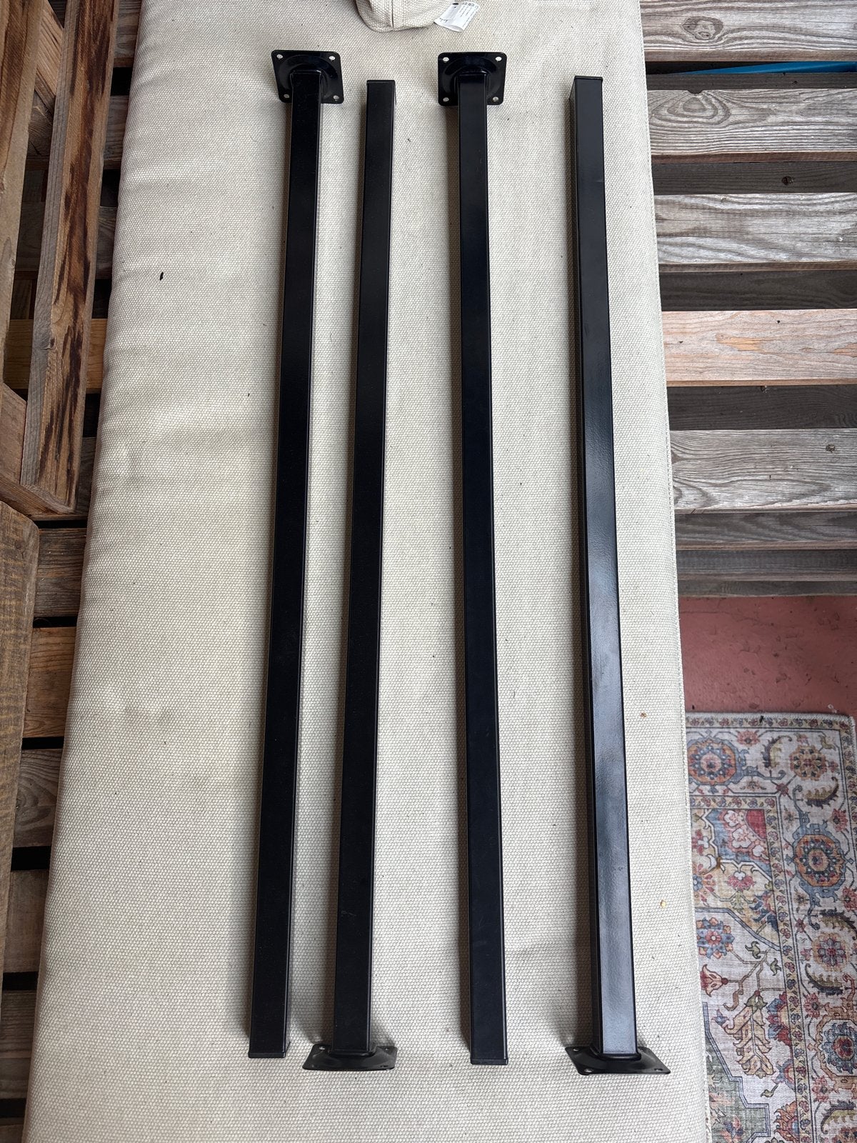 4x zwarte vierkante tafelpoot 80cm, Huis en Inrichting, Tafelonderdelen, Tafelpoot, Gebruikt, 50 tot 100 cm, Vierkant