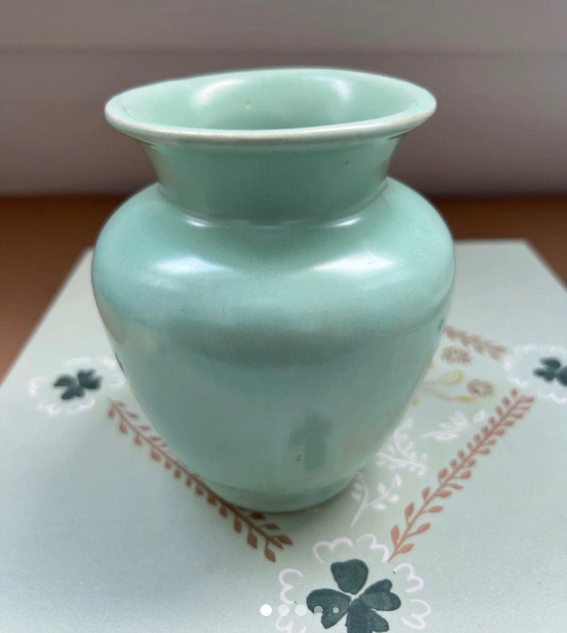 Vintage Jadekleurig vaasje MCM West Germany, Ophalen of Verzenden