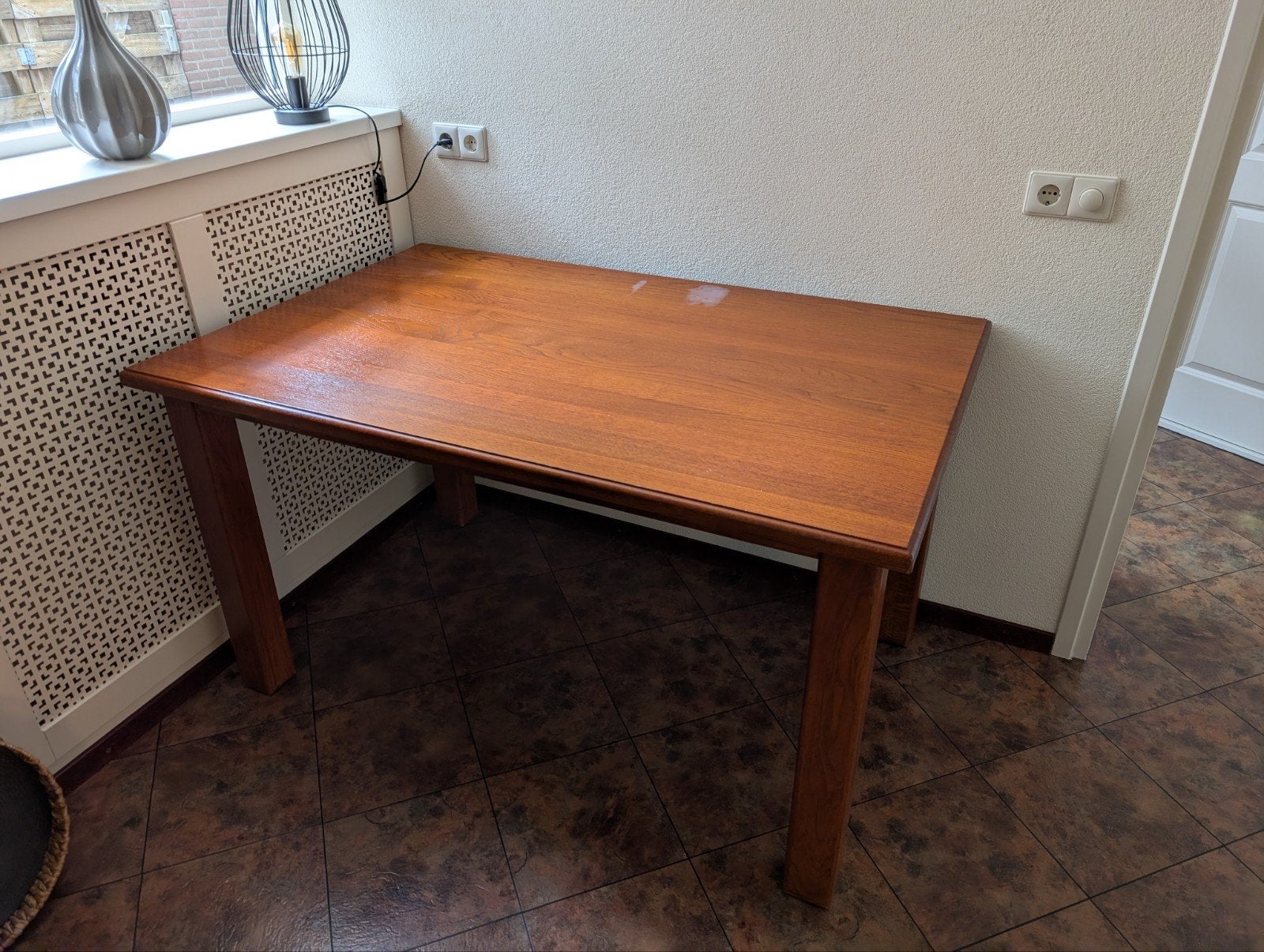 Kersen houten eettafel met gebruikssporen (90 x 140), Ophalen, Gebruikt, 100 tot 150 cm, Klassiek