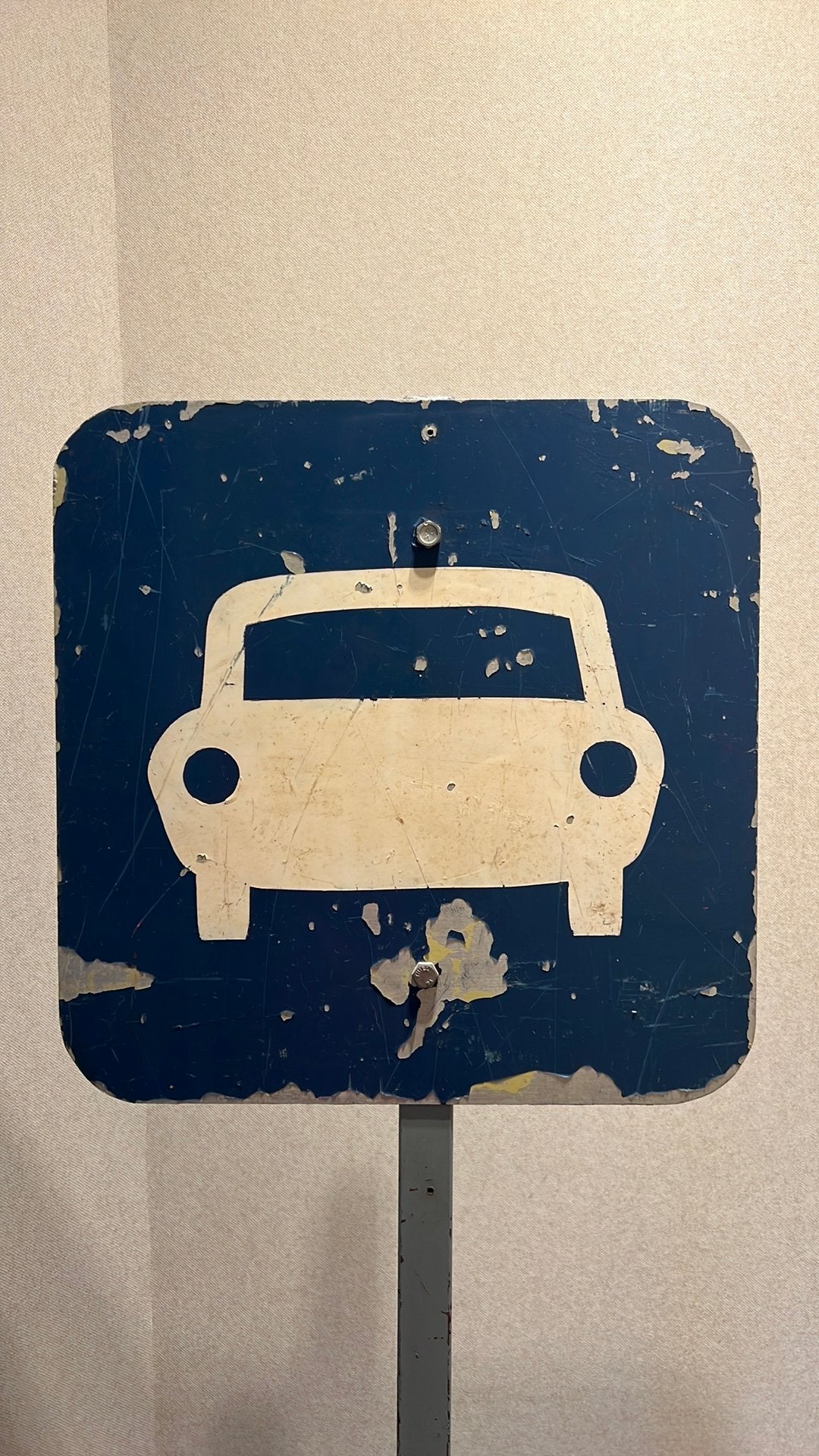 Metaal autobord op standaard, Blauw, Ophalen, Zo goed als nieuw, Overige typen