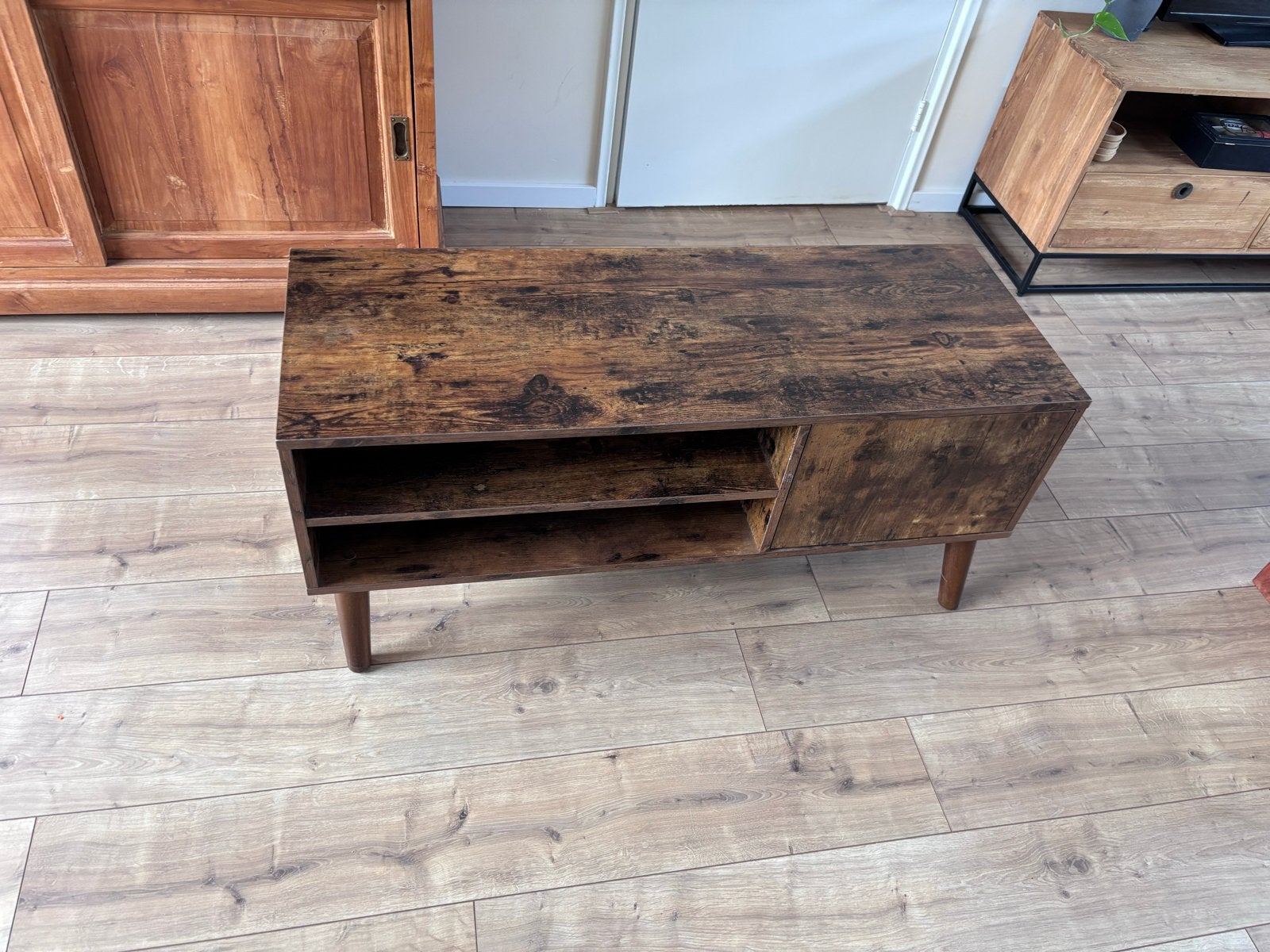 TV-meubel / Bijzettafel 110x40x50cm - Rustiek Bruin, Ophalen, 100 tot 150 cm, Zo goed als nieuw, Minder dan 100 cm
