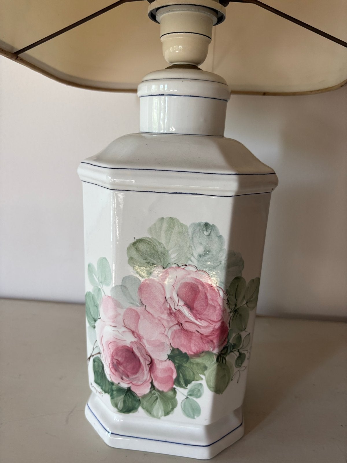 Porseleinen Lampvoet met Bloemen - Limoges Stijl, Antiek en Kunst, Antiek | Lampen, Ophalen