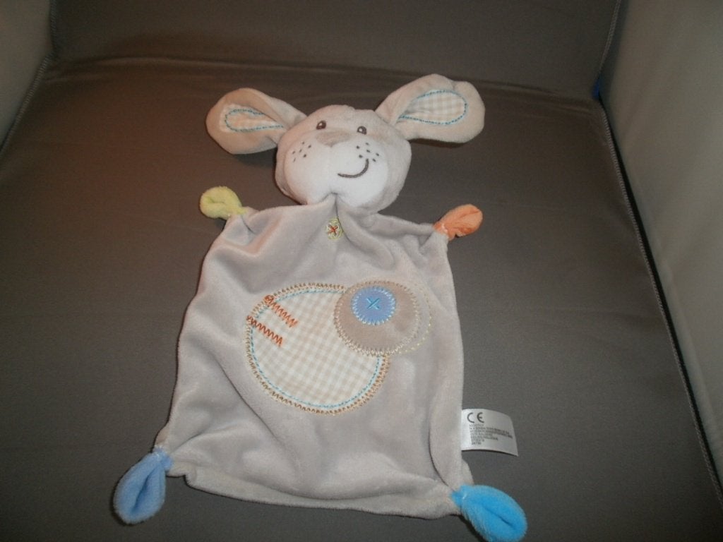 nicotoy Simba konijn/hond crème grijs katoen velours en Op, Ophalen of Verzenden, Middelgroot (20 tot 80 cm), Nicotoy, Konijn