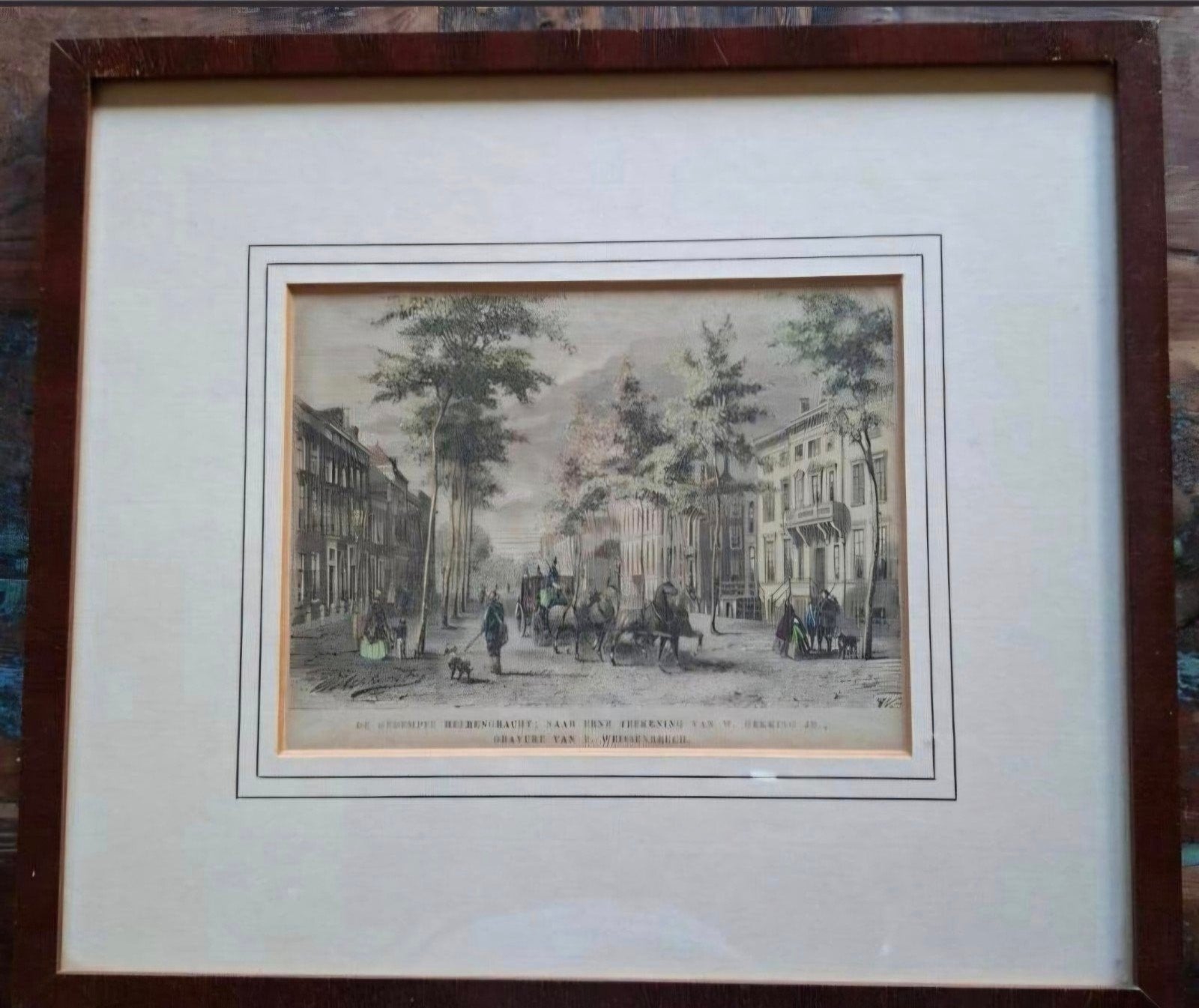 Ets F. Weissenbruch - Gedempte Heerengracht (ca. 1860), Antiek en Kunst, Ophalen of Verzenden