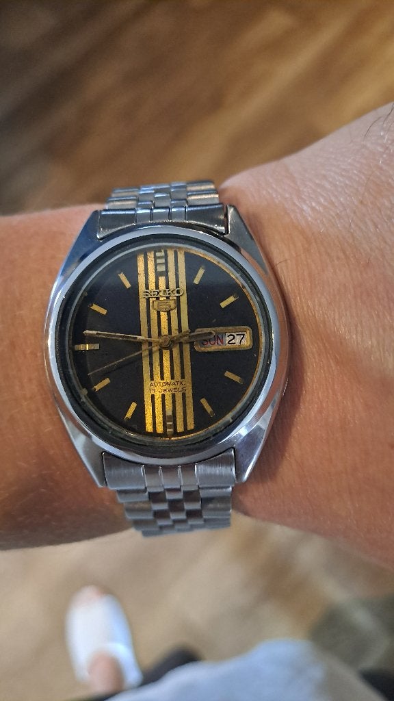 Vintage Seiko 5, Gebruikt, Staal, Verzenden, Polshorloge