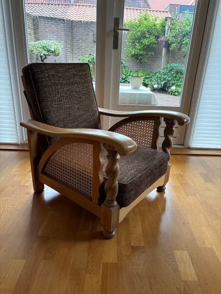 Antieke rookstoel, Ophalen, Gebruikt, Minder dan 75 cm, Hout