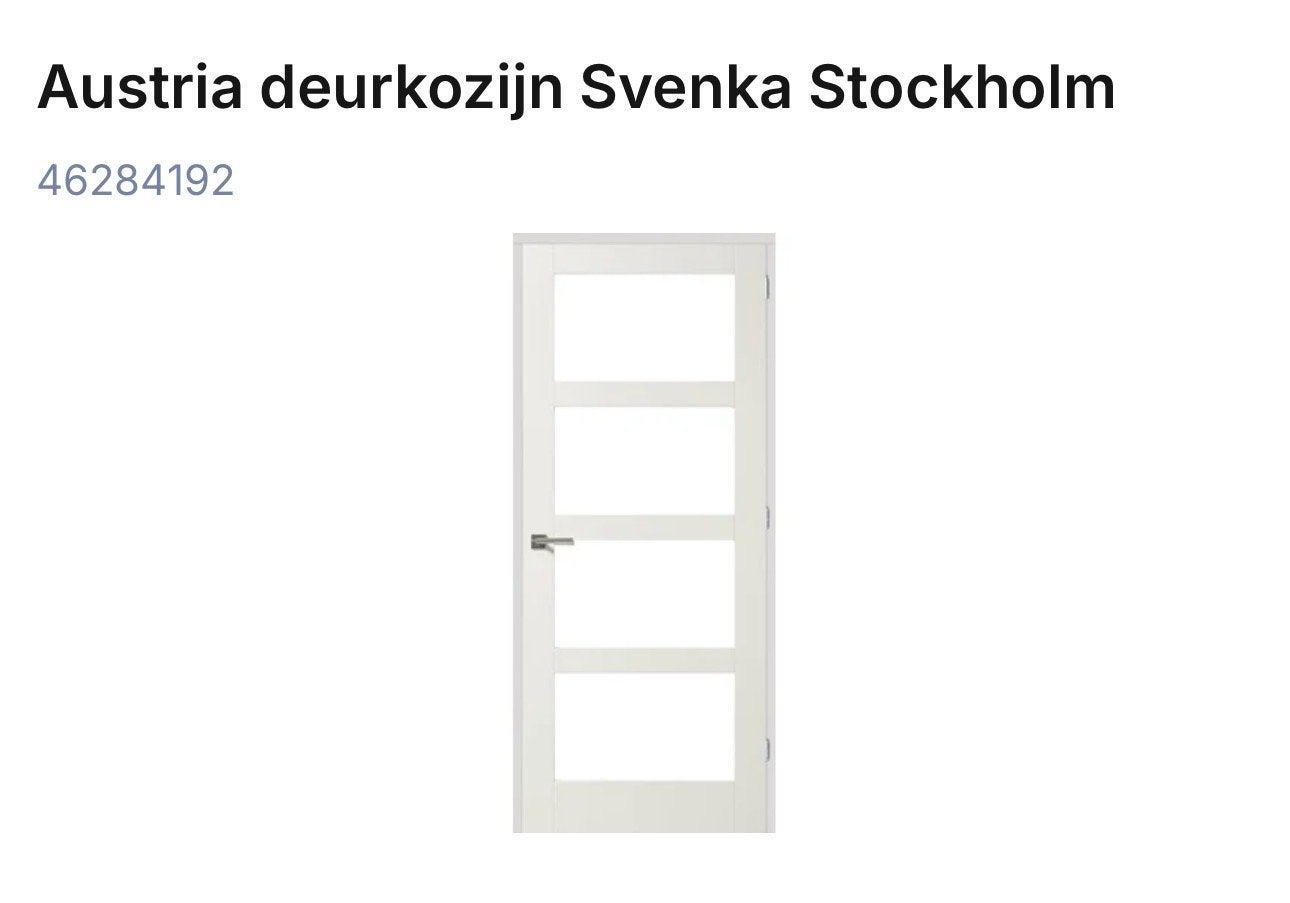Nieuwe Austria Binnendeur Svenka Stockholm met kozijn, 80 tot 100 cm, Binnendeur, Nieuw, Ophalen of Verzenden