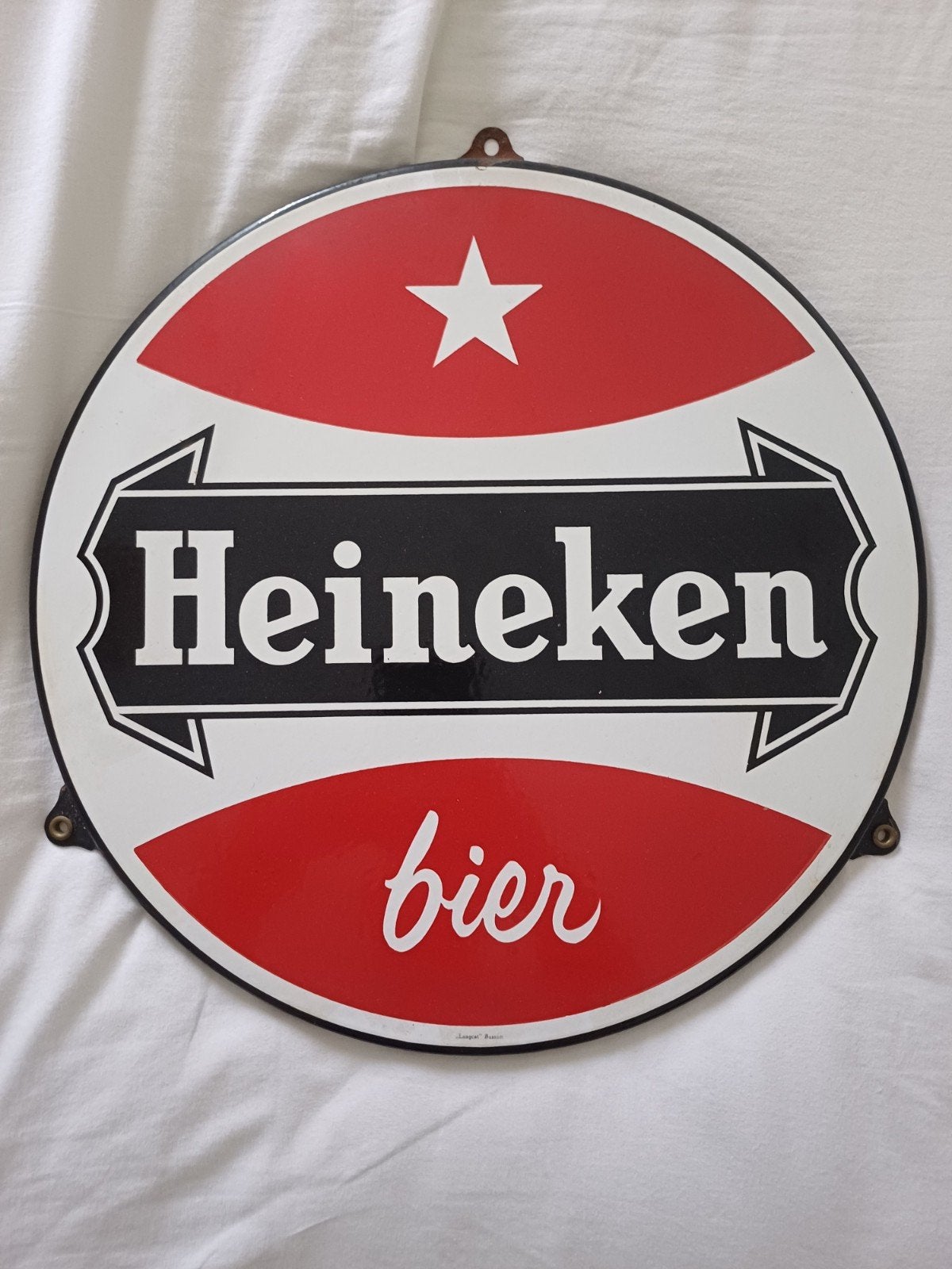 Vintage Heineken Emaille Reclamebord - Rond, Ophalen of Verzenden