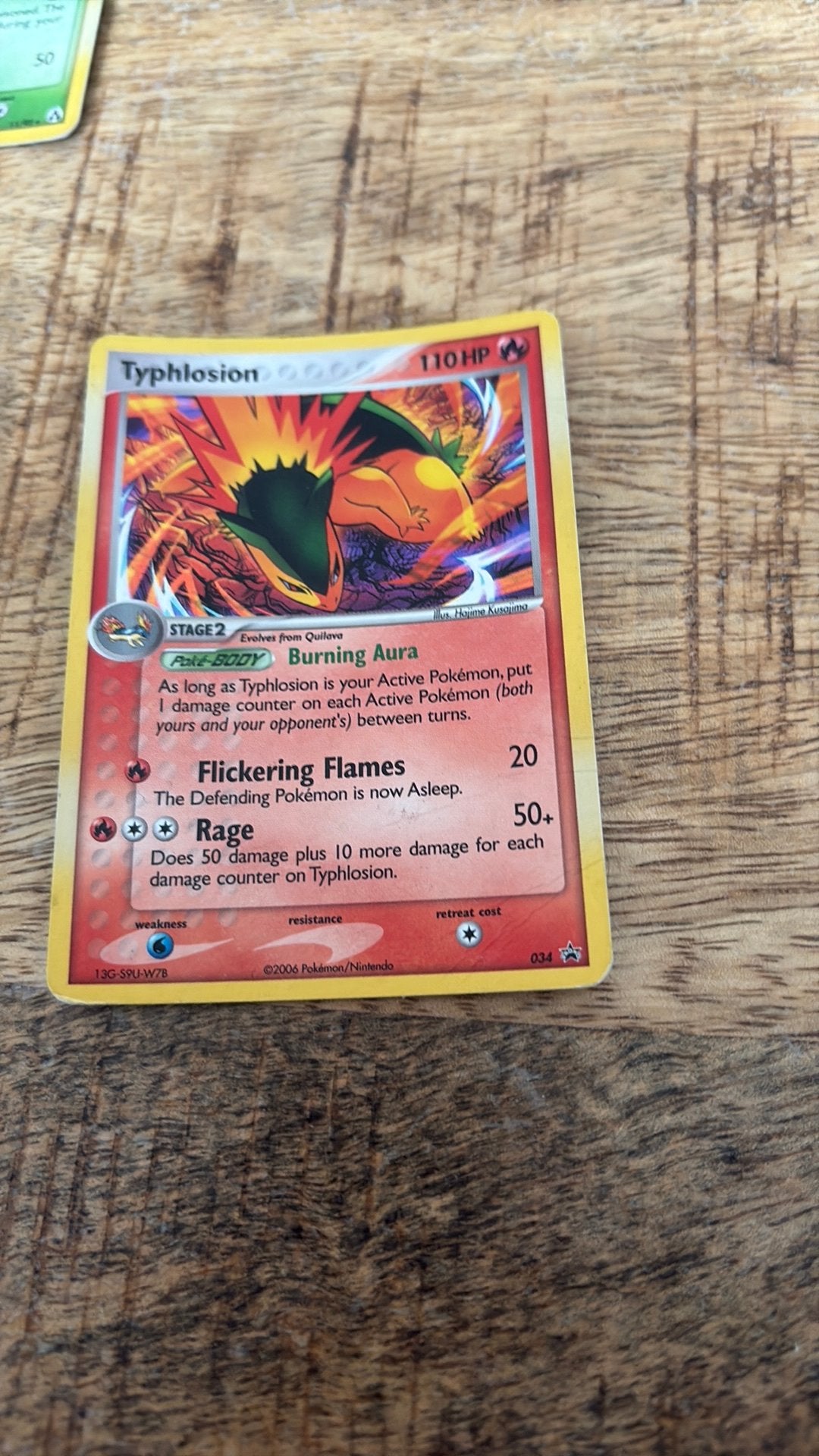 holografische Typhlosion pokemon  2006, Ophalen of Verzenden, Gebruikt, Losse kaart