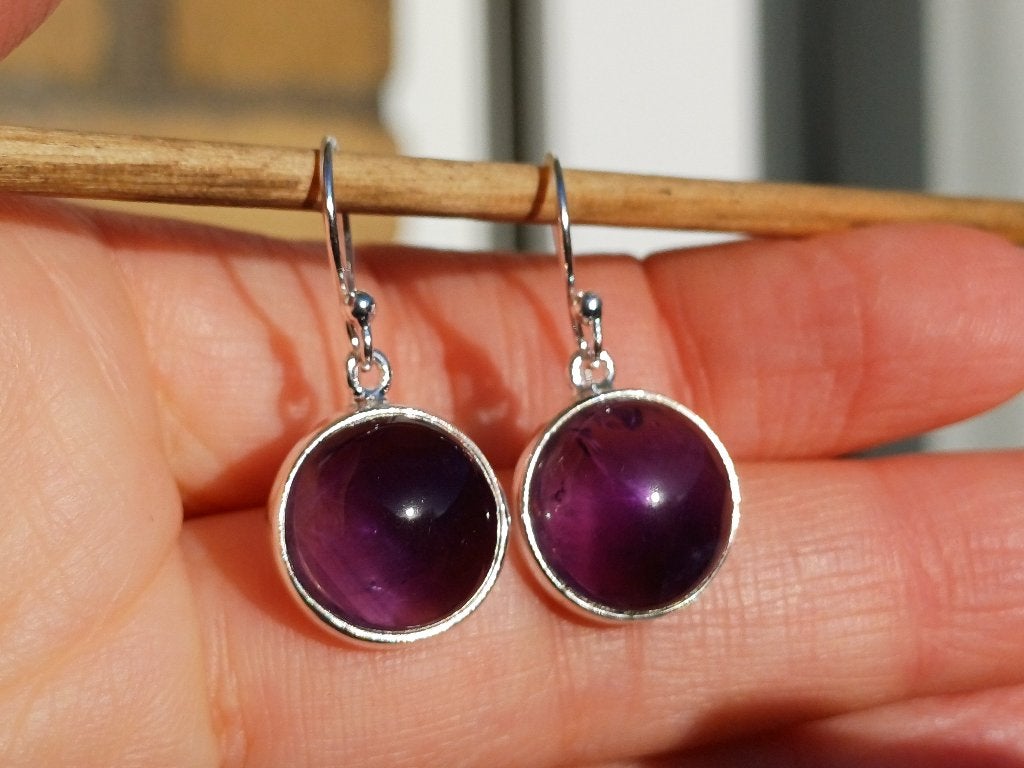 Vanoli - 925 zilveren oorbellen met amethist / amethyst, Daiva1973@hotmail.com, Hangers, Vanoli, Amsterdam