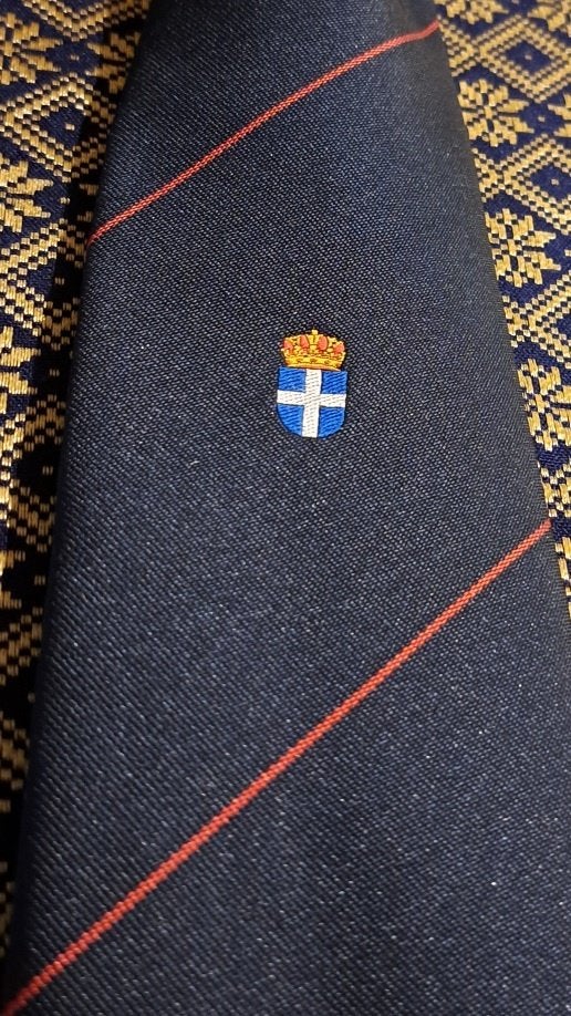 Zwolle Gemeente Wapen stropdas rode strepen, Ophalen of Verzenden, Nieuw, Blauw