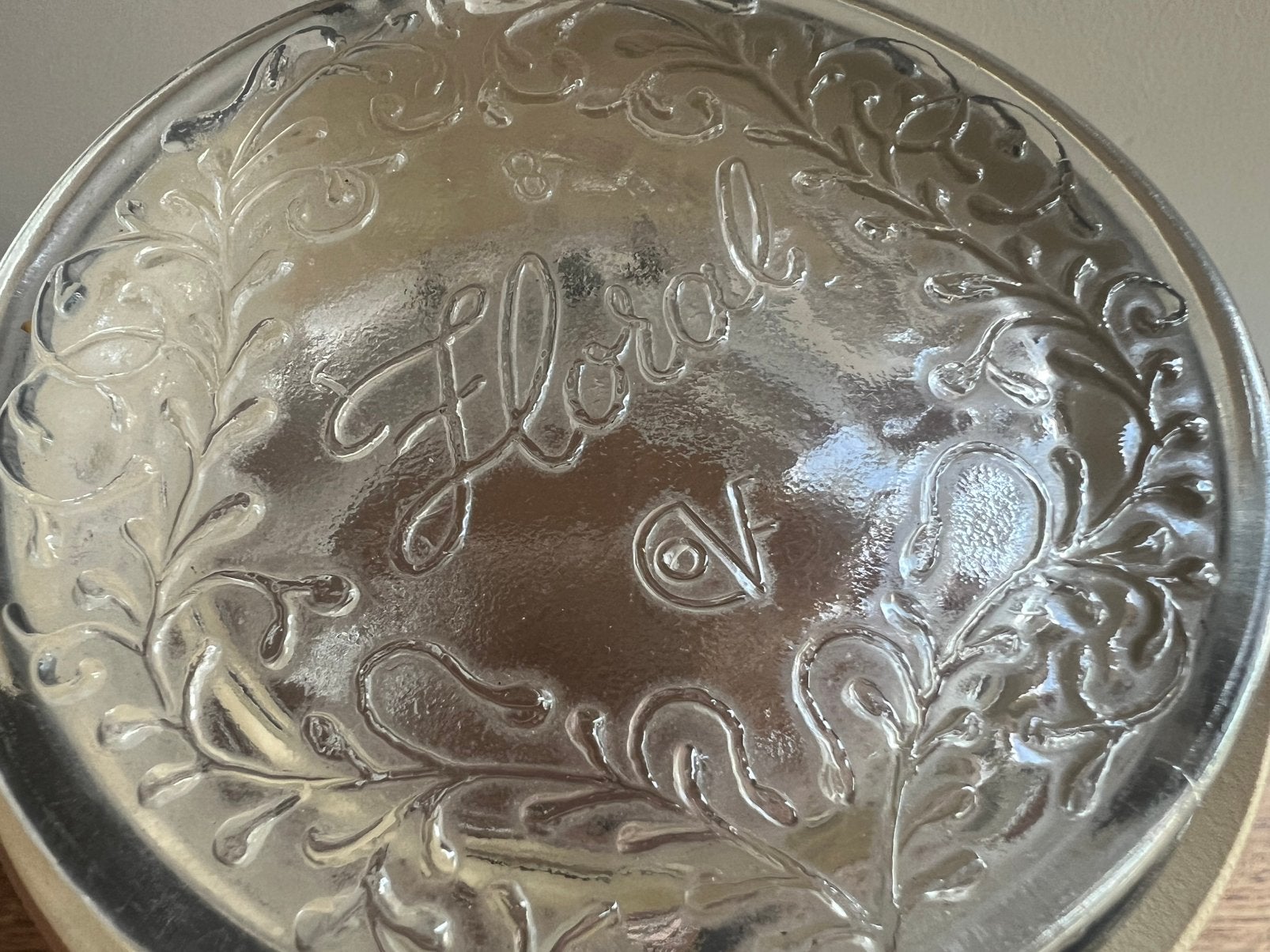 Vintage Floral Cove Glazen weckpot voorraadpot met reliëf, Ophalen of Verzenden