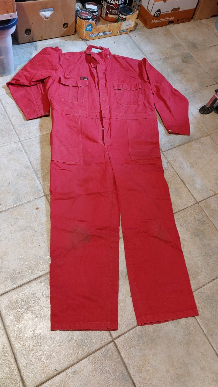 Rode overall - KLM werkkleding, Overige maten, Ophalen of Verzenden, KLM kleding, Gedragen