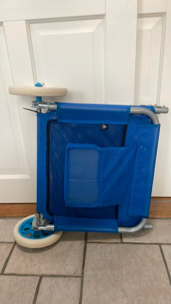 Opvouwbare strandstoel/bed/kar, Caravans en Kamperen, Kampeermeubelen, Zo goed als nieuw, Campingmeubel-accessoire, Ophalen of Verzenden