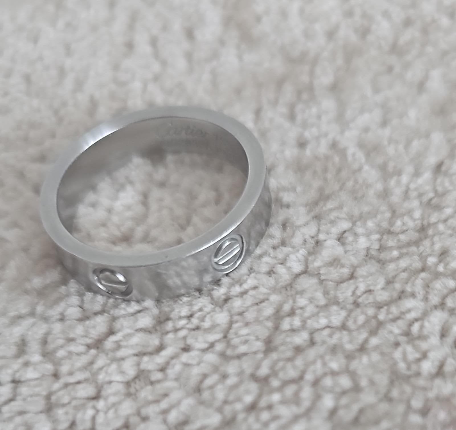 Cartier Love Ring 18K Witgoud, 18 tot 19, Ophalen of Verzenden, Zo goed als nieuw, Dame of Heer
